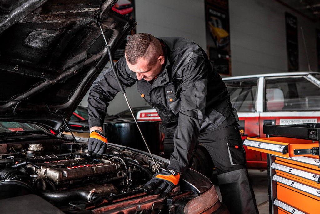 NEO TOOLS Munkavédelmi kabát, HD, XXL/58 65% poliészter, 35% pamut, 267g/m2, vékony fényvisszaverő csíkok 81-210-XXL