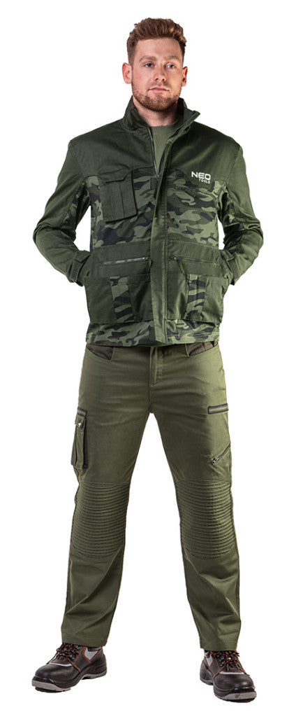 NEO TOOLS Terepmintás Munkavédelmi kabát CAMO, 60% pamut, 40% polyester, 255 g/m2, XXL 81-211-XXL
