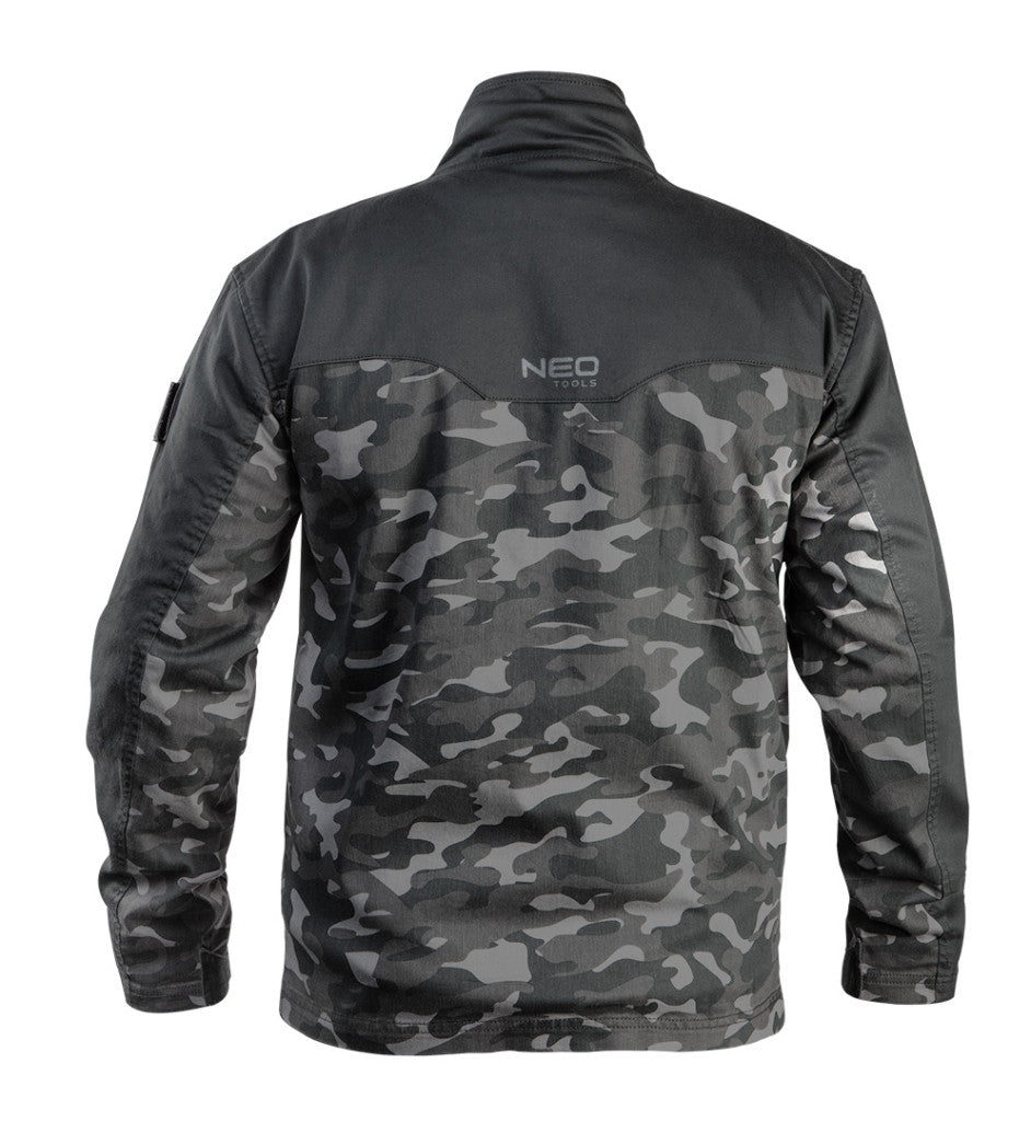 NEO TOOLS Terepmintás Munkavédelmi kabát CAMO URBAN, 60% pamut, 37% poliészter, 3% elasztán, L 81-212-L