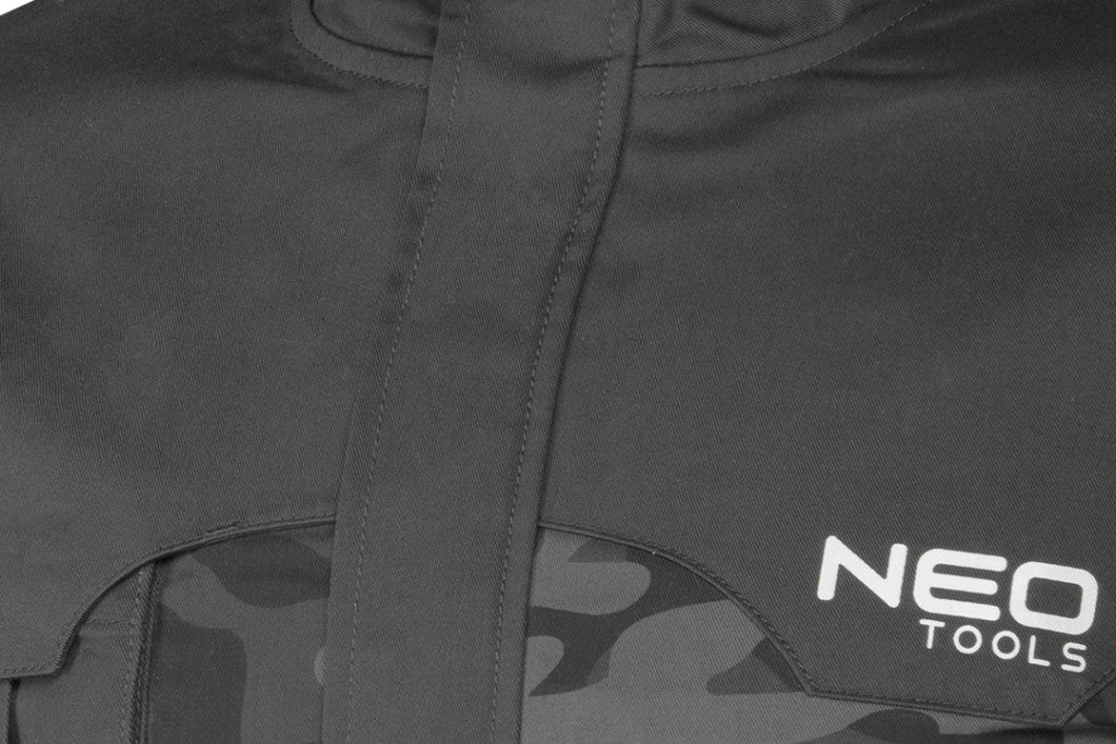 NEO TOOLS Terepmintás Munkavédelmi kabát CAMO URBAN, 60% pamut, 37% poliészter, 3% elasztán, L 81-212-L
