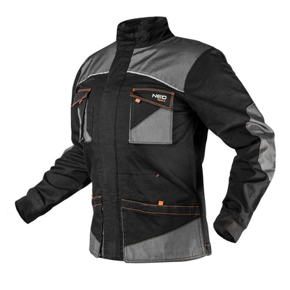 NEO TOOLS Karcsúsított(Slim fit) Munkavédelmi kabát, HD,, 60% pamut, 37% polyester, 3% elastane, 285 g/m2, M 81-218-M