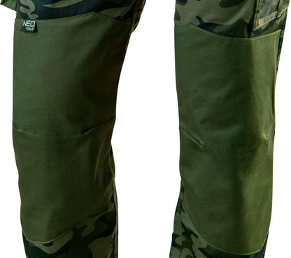 NEO TOOLS Terepmintás Munkásnadrág,CAMO, 60% pamut, 40% polyester, 255 g/m2, M 81-221-M