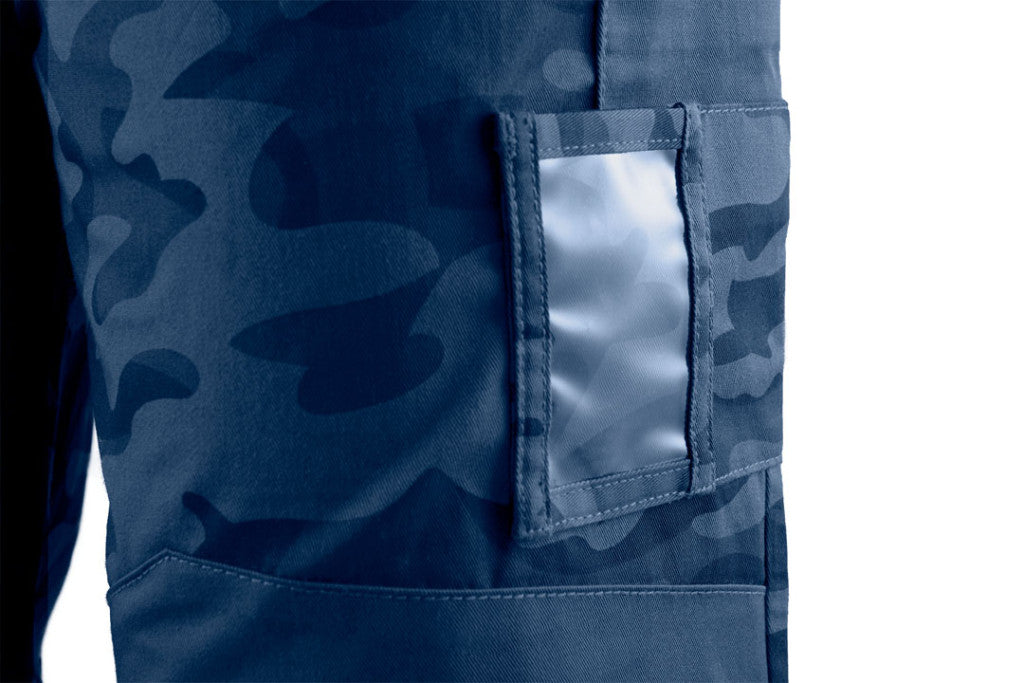 NEO TOOLS Munkanadrág tengerészkék terepmintás, Camo, Navy, 60% pamut + 40% poliészter, XS 81-223-XS