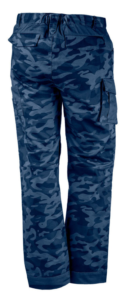 NEO TOOLS Munkanadrág tengerészkék terepmintás, Camo, Navy, 60% pamut + 40% poliészter, XS 81-223-XS