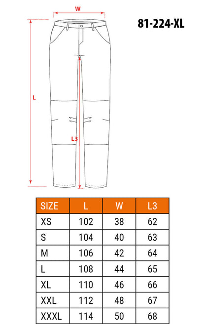 NEO TOOLS Tengerészkék Munkásnadrág, Navy, 60% pamut + 40% poliészter, XL 81-224-XL