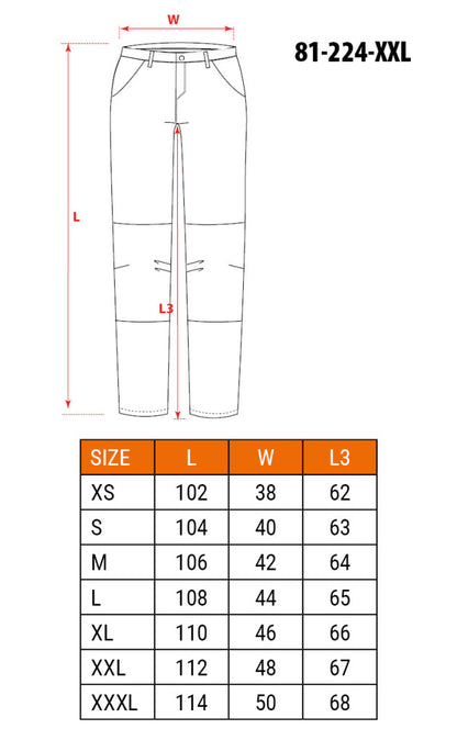 NEO TOOLS Tengerészkék Munkásnadrág, Navy, 60% pamut + 40% poliészter, XXL 81-224-XXL