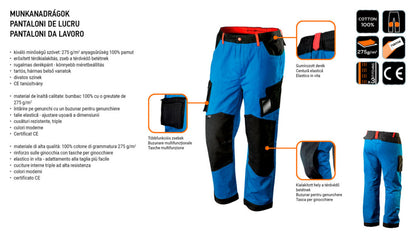 NEO TOOLS Munkanadrág HD+, 100% pamut, 275 g/m5, XL 81-225-XL