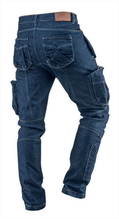 NEO TOOLS Farmer Munkásnadrág, DENIM, cipzáros oldalzsebekkel, 98% pamut, 410 g/m2, XL 81-229-XL