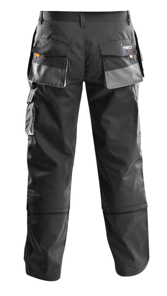 NEO TOOLS Munkásnadrág, HD, M/50 65% poliészter, 35% pamut, 267g/m2, térdprotektor zseb, térd alatt lezippzározható, M 81-230-M
