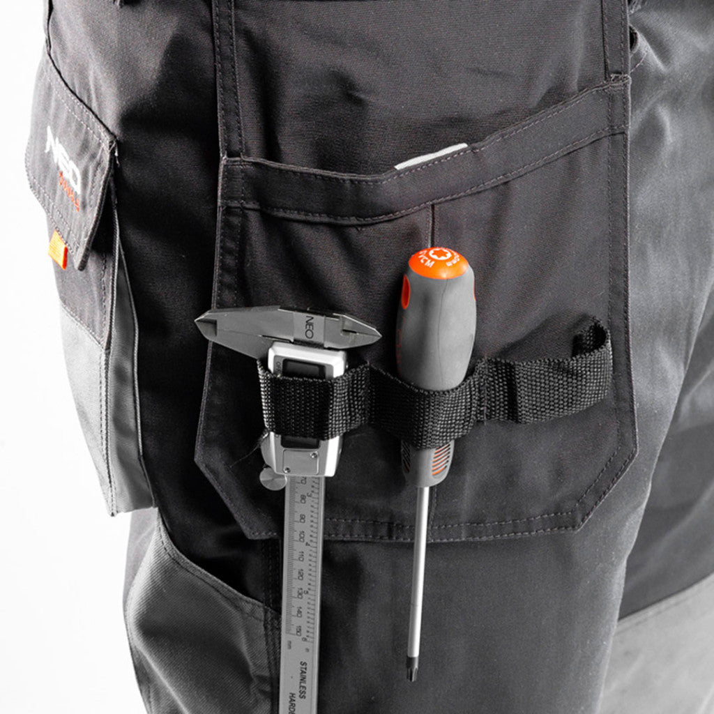 NEO TOOLS Munkásnadrág, HD, S/48 65% poliészter, 35% pamut, 267g/m2, térdprotektor zseb, térd alatt lezippzározható, S 81-230-S