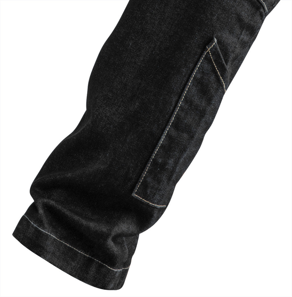 NEO TOOLS Farmer Munkásnadrág, DENIM, fekete, cipzáros oldalzsebekkel, 98% pamut, 410 g/m2, XXL 81-233-XXL