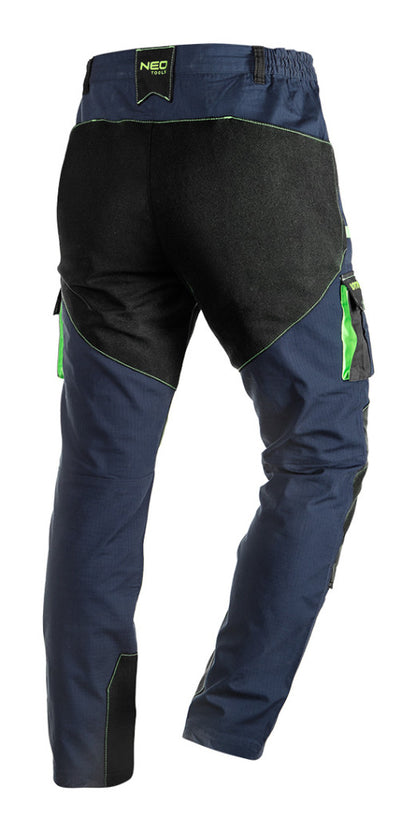 NEO TOOLS Munkanadrág, Motosynteza, 100% pamut, szakadásmentes szövet, 3soros varrat, térdprotektor zseb, XS 81-235-XS