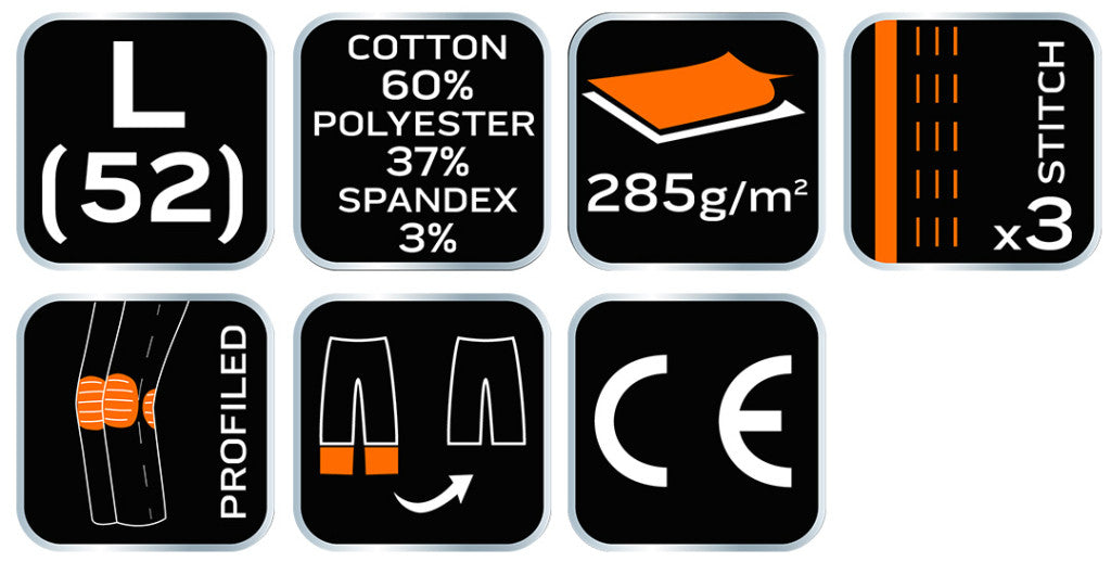 NEO TOOLS Karcsúsított(slim fit), Munkásnadrág, HD, 60% pamut, 37% polyester, 285 g/m2, lecsatolható szerszámzsebek, L 81-239-L