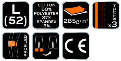 NEO TOOLS Karcsúsított(slim fit), Munkásnadrág, HD, 60% pamut, 37% polyester, 285 g/m2, lecsatolható szerszámzsebek, L 81-239-L