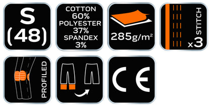 NEO TOOLS Karcsúsított(slim fit), Munkásnadrág, HD, 60% pamut, 37% polyester, 285 g/m2, lecsatolható szerszámzsebek, S 81-239-S