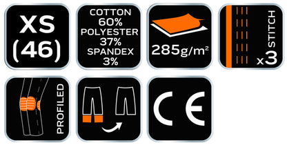 NEO TOOLS Karcsúsított(slim fit), Munkásnadrág, HD, 60% pamut, 37% polyester, 285 g/m2, lecsatolható szerszámzsebek, XS 81-239-XS