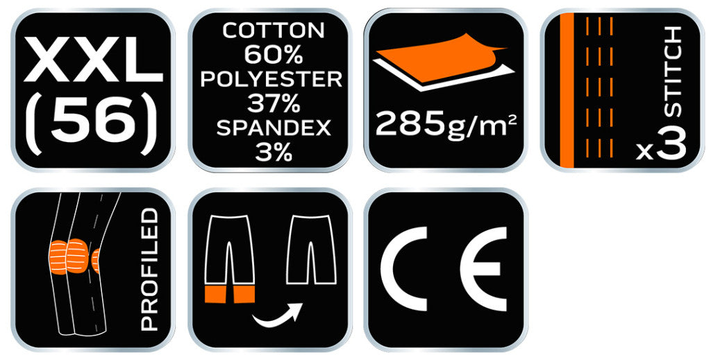 NEO TOOLS Karcsúsított(slim fit), Munkásnadrág, HD, 60% pamut, 37% polyester, 285 g/m2, lecsatolható szerszámzsebek, XXL 81-239-XXL