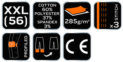 NEO TOOLS Karcsúsított(slim fit), Munkásnadrág, HD, 60% pamut, 37% polyester, 285 g/m2, lecsatolható szerszámzsebek, XXL 81-239-XXL
