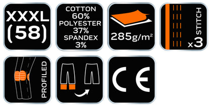 NEO TOOLS Karcsúsított(slim fit), Munkásnadrág, HD, 60% pamut, 37% polyester, 285 g/m2, lecsatolható szerszámzsebek, XXXL 81-239-XXXL