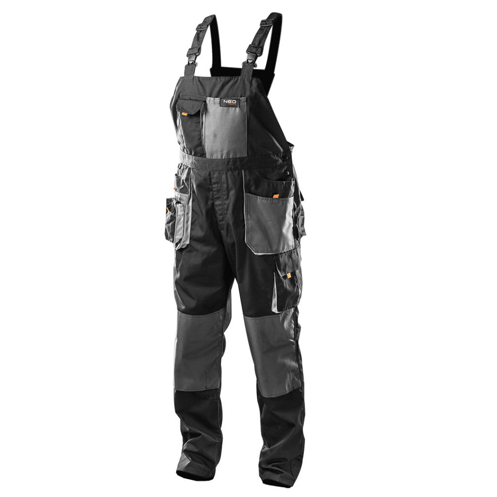 NEO TOOLS Kantáros Munkásnadrág, HD, S/48 65% poliészter, 35% pamut, 267g/m2, térdprotektor zseb, fényvisszaverő, S 81-240-S
