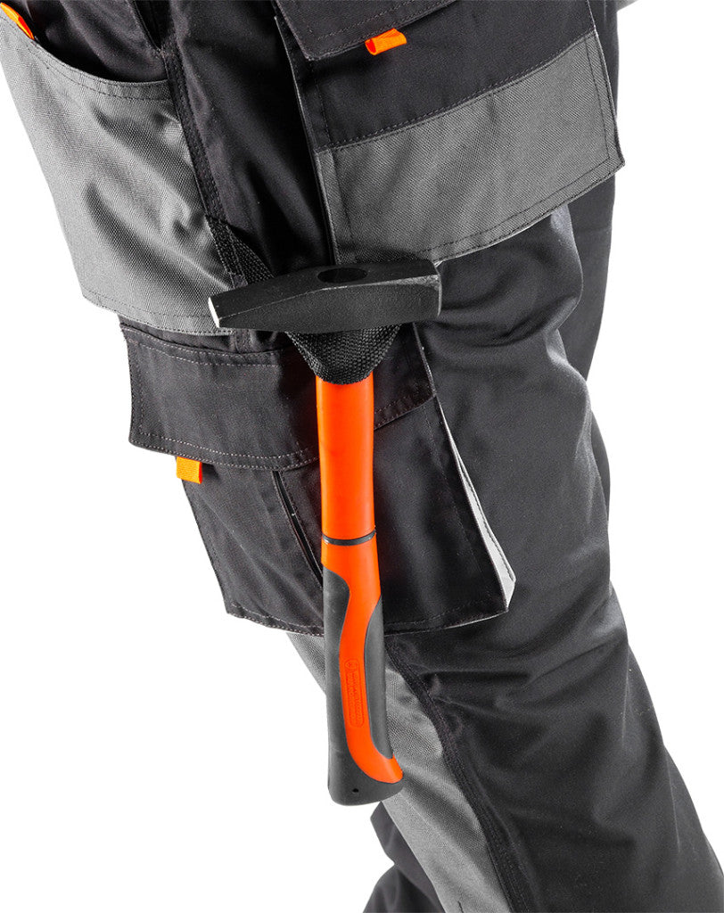 NEO TOOLS Kantáros Munkásnadrág, HD, XXL/58 65% poliészter, 35% pamut, 267g/m2, térdprotektor zseb, fényvisszaverő, XXL 81-240-XXL