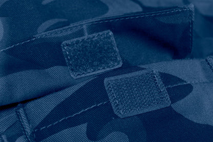 NEO TOOLS Kantáros munkanadrág tengerészkék terepmintás, Camo, Navy, 60% pamut + 40% poliészter, 81-243-XS