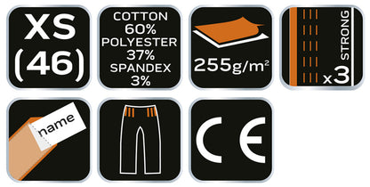 NEO TOOLS Kantáros munkanadrág tengerészkék terepmintás, Camo, Navy, 60% pamut + 40% poliészter, 81-243-XS