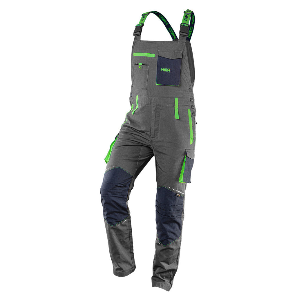 NEO TOOLS Kantáros Munkásnadrág, PREMIUM, 100% pamut, hasadásgátló szövet, S 81-247-S