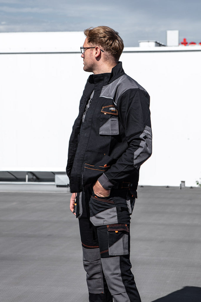NEO TOOLS Kantáros Munkásnadrág, karcsúsított(slim fit), 60% pamut, 37% polyester, 3% elastane, 285 g/m2, XXXL 81-248-XXXL
