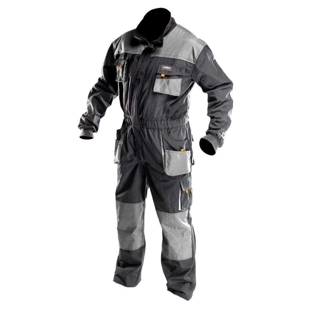 NEO TOOLS Overall, HD, XL/56 65% poliészter, 35% pamut, 267g/m2, térdprotektor zseb, vékony fényvisszaverő csík, XL 81-250-XL