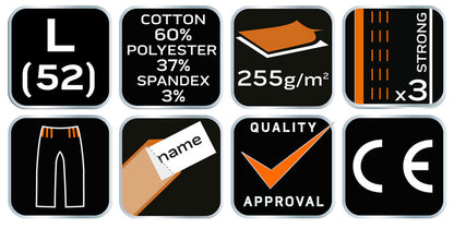 NEO TOOLS Kantáros, terepmintás Munkásnadrág, CAMO URBAN, 60% pamut, 37% poliészter, 3% elasztán, L 81-252-L