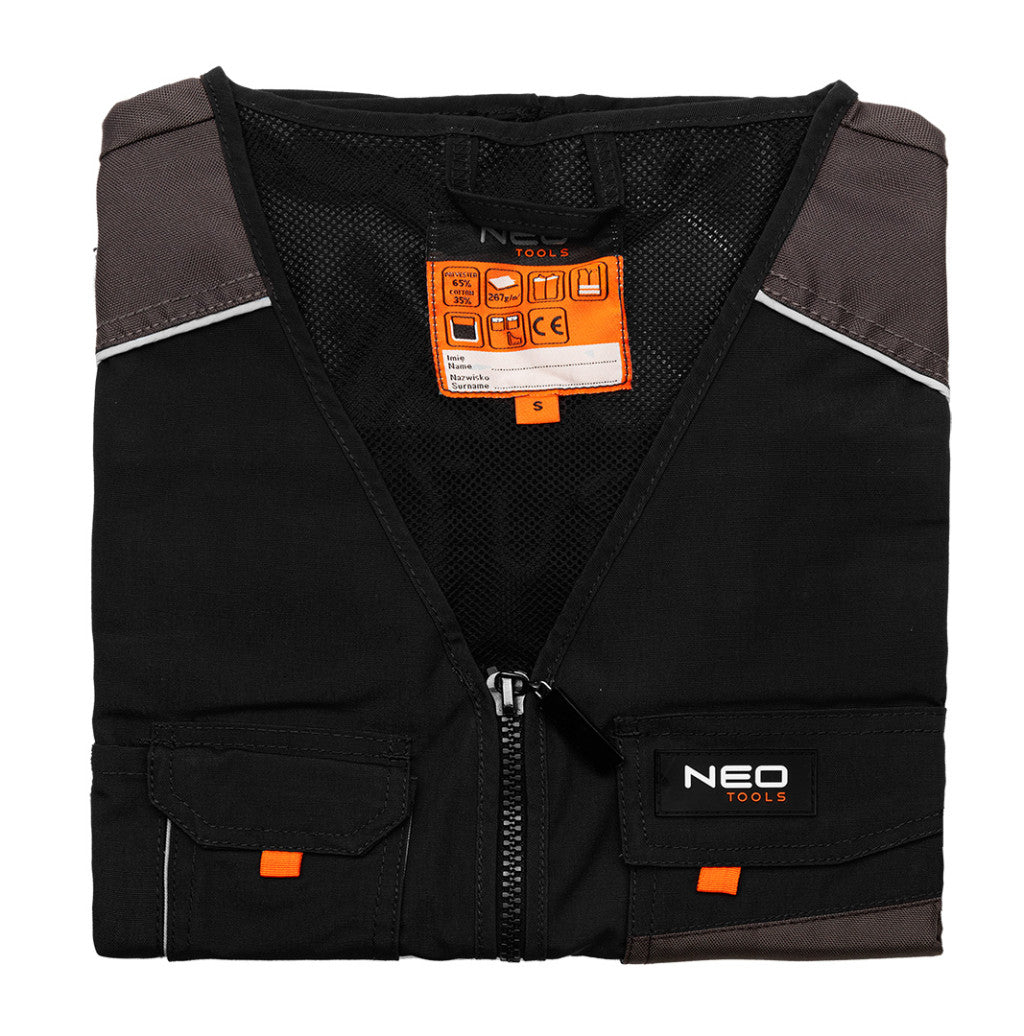 NEO TOOLS Munkavédelmi mellény, HD, M/50 65% poliészter, 35% pamut, 267g/m2, vékony fényvisszaverő csík, M 81-260-M