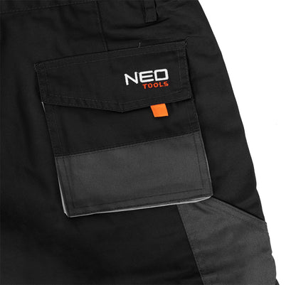 NEO TOOLS Rövid munkásnadrág, HD, Heveder övvel, levehető zsebek, XL/56 81-270-XL