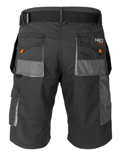 NEO TOOLS Rövid munkásnadrág, HD, Heveder övvel, levehető zsebek, XL/56 81-270-XL