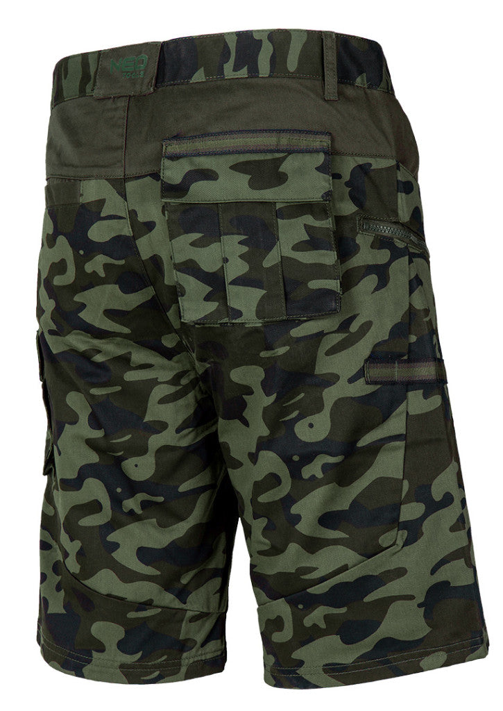 NEO TOOLS Terepmintás Rövid munkásnadrág, CAMO, 60% pamut, 40% polyester, 255 g/m2, XS 81-271-XS