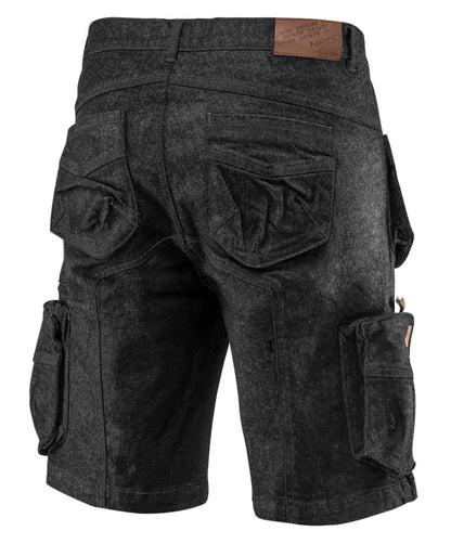 NEO TOOLS Farmer Rövid munkásnadrág, DENIM, fekete, cipzáros oldalzsebekkel, 98% pamut, 410g/m2, XXL 81-273-XXL