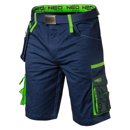 NEO TOOLS Rövid munkásnadrág övvel, PREMIUM, 62% pamut, 35% polyester, 3% elastane, L 81-276-L