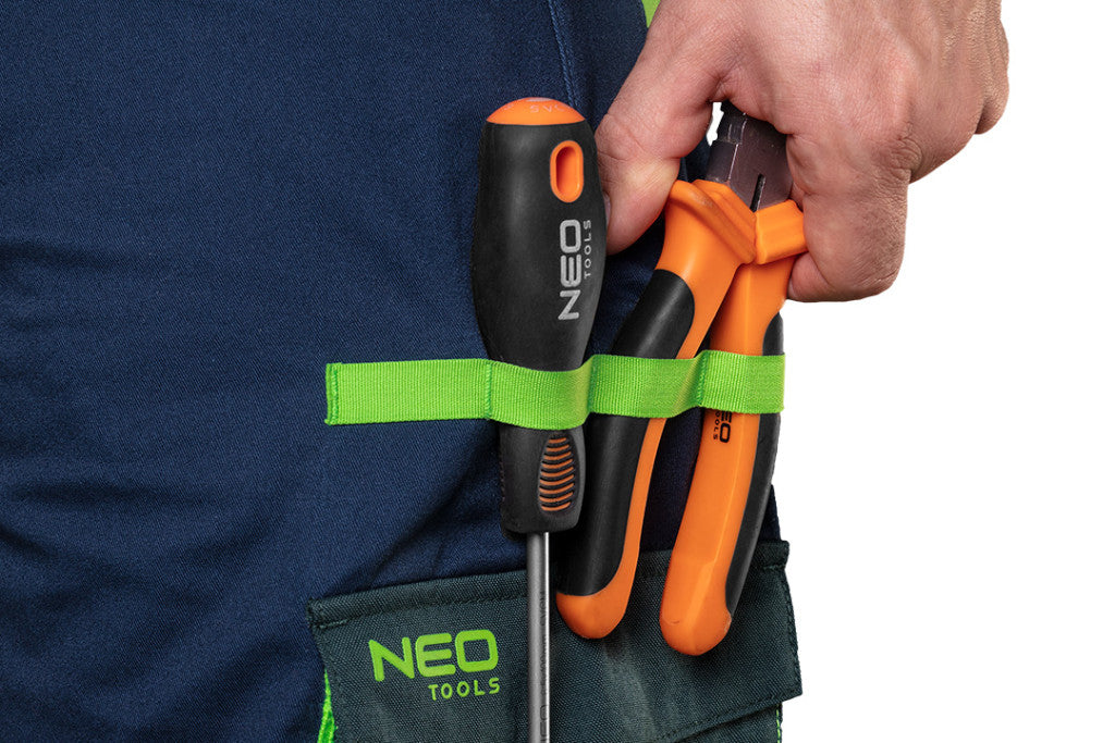 NEO TOOLS Rövid munkásnadrág övvel, PREMIUM, 62% pamut, 35% polyester, 3% elastane, L 81-276-L
