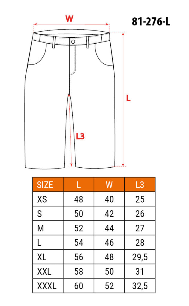 NEO TOOLS Rövid munkásnadrág övvel, PREMIUM, 62% pamut, 35% polyester, 3% elastane, L 81-276-L