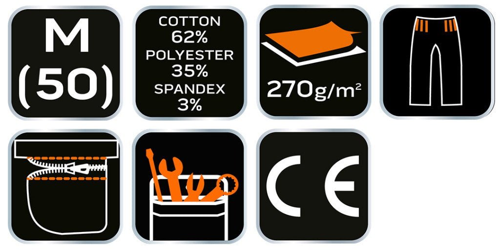 NEO TOOLS Rövid munkásnadrág övvel, PREMIUM, 62% pamut, 35% polyester, 3% elastane, M 81-276-M