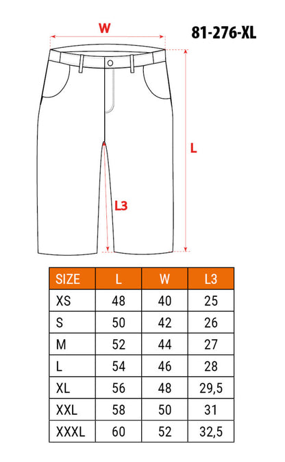 NEO TOOLS Rövid munkásnadrág, övvel, PREMIUM, 62% pamut, 35% polyester, 3% elastane, XL 81-276-XL
