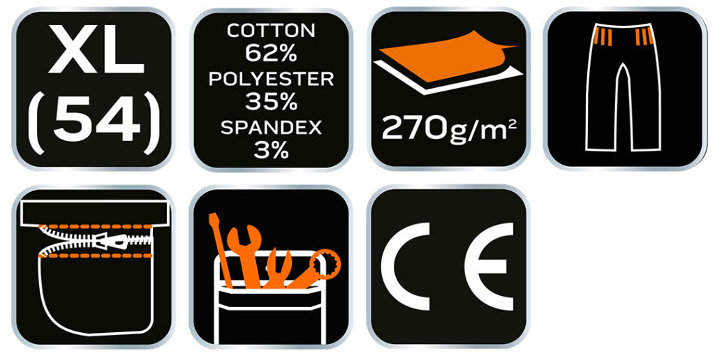 NEO TOOLS Rövid munkásnadrág, övvel, PREMIUM, 62% pamut, 35% polyester, 3% elastane, XL 81-276-XL