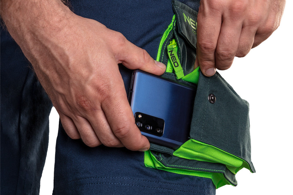 NEO TOOLS Rövid munkásnadrág, övvel, PREMIUM, 62% pamut, 35% polyester, 3% elastane, XXL 81-276-XXL