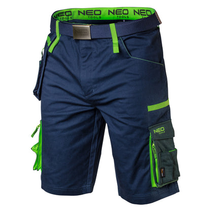NEO TOOLS Rövid munkásnadrág, övvel, PREMIUM, 62% pamut, 35% polyester, 3% elastane, XXXL 81-276-XXXL