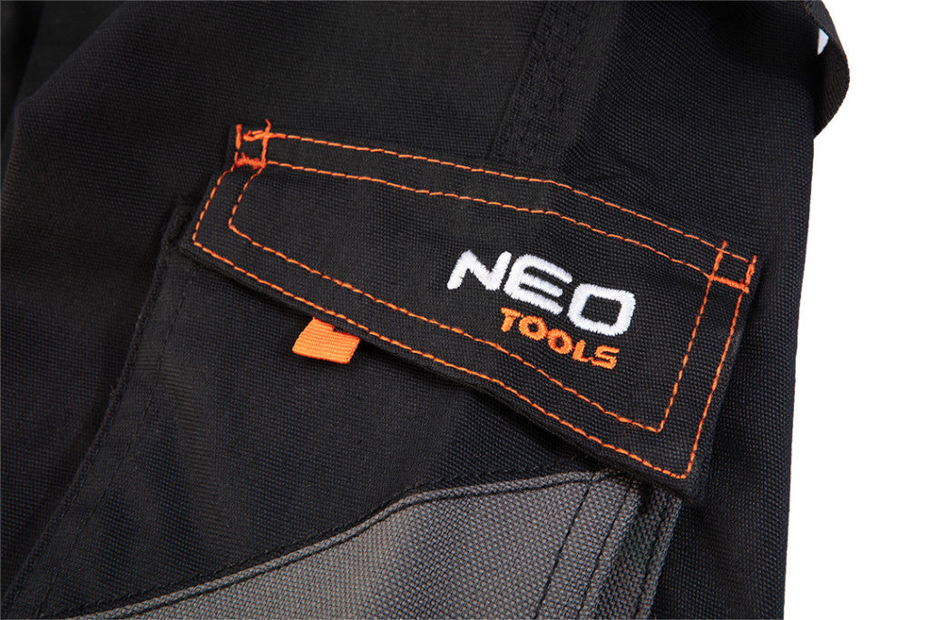 NEO TOOLS Karcsúsított(slim fit) Rövid munkásnadrág, 60% pamut, 37% polyester, 3% elastane, 285 g/m2, övvel, M 81-278-M