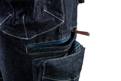 NEO TOOLS Farmer Rövid munkásnadrág, DENIM, cipzáros oldalzsebekkel, 98% pamut, 410g/m2, L 81-279-L