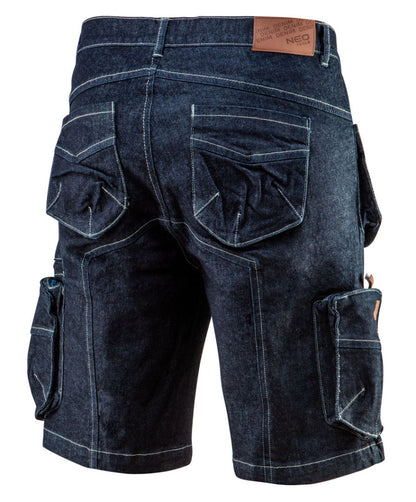 NEO TOOLS Farmer Rövid munkásnadrág, DENIM, cipzáros oldalzsebekkel, 98% pamut, 410g/m2, XXXL 81-279-XXXL
