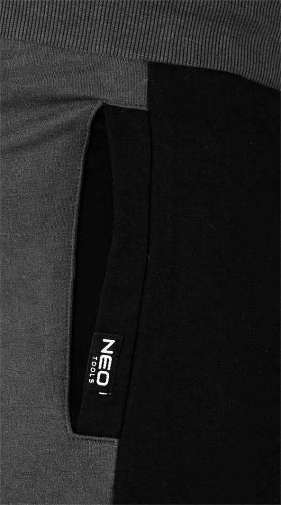 NEO TOOLS Melegítő nadrág COMFORT, fekete-szürke, 57%pamut 39% poliészter, XXXL 81-283-XXXL