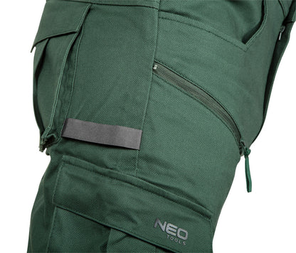 NEO TOOLS Munkásnadrág, OUTDOOR, zöld, 80% pamut, L 81-286-L