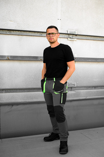 NEO TOOLS Munkásnadrág, PREMIUM, 4 irányban önbeálló anyag, fekete-zöld, XXXL 81-290-XXXL